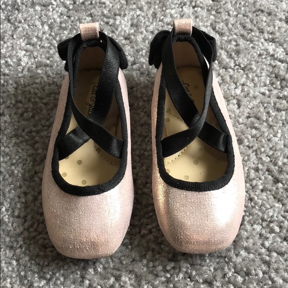 Cat & Jack Other - Cat & Jack Courtney Ballet Flat Pink/Black Bow 5